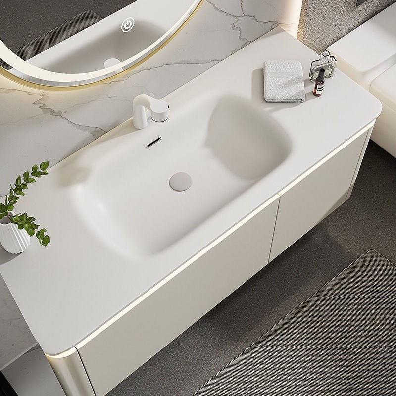 WHITE ICE II Luxury Wall Mount Bathroom Vanity & LED Mirror Set - Northern Interiors