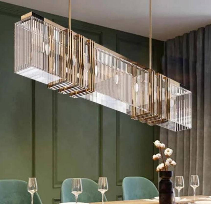 CAGED Luxury Crystal Linear Chandelier - Northern Interiors