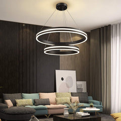 Double Black Modern Luxury 2 Ring LED Pendant Light - Northern Interiors