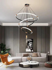 Draga Luxury Black and Gold 3 Ring LED Pendant Light - Northern Interiors