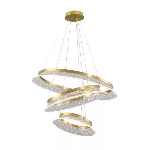 GOLDEN SKIRT Modern Luxury LED 3 Ring Pendant Chandelier - Northern Interiors