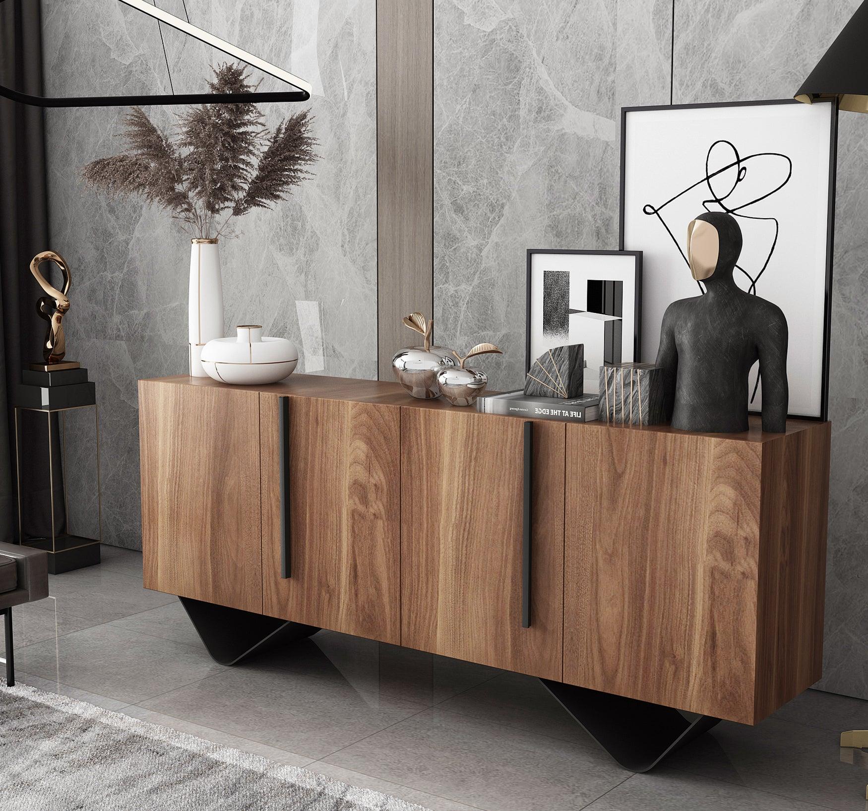 Nordic modern solid wood dining room sideboard Cabinet - Northern Interiors