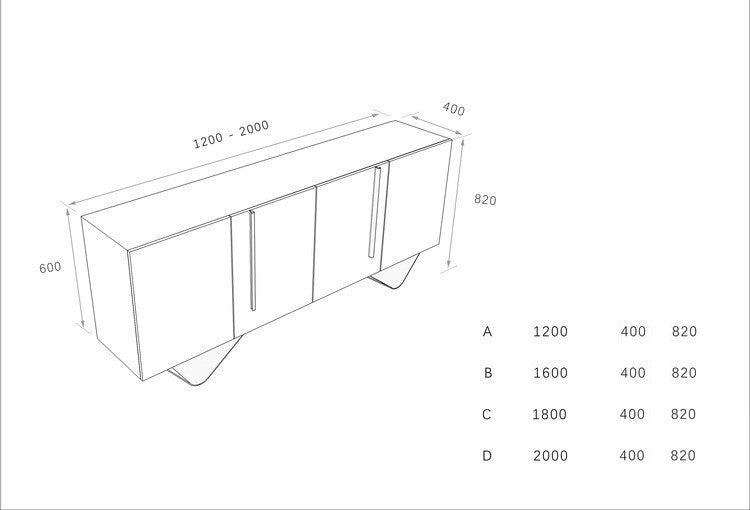 Nordic modern solid wood dining room sideboard Cabinet - Northern Interiors