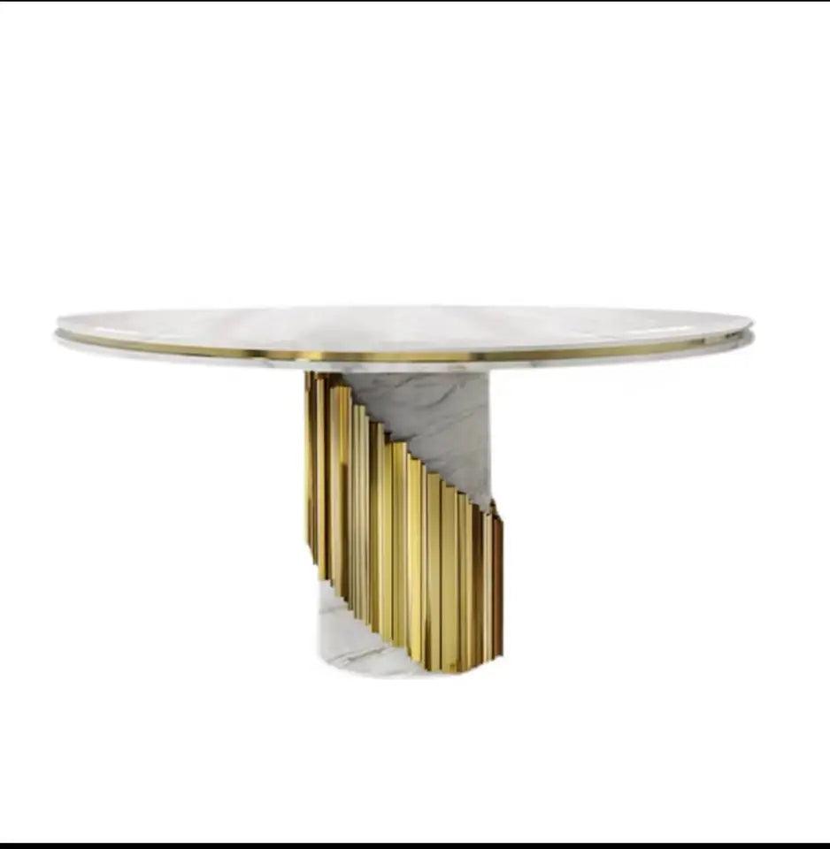 Orestes Luxury Marble Round Dining Table - Northern Interiors