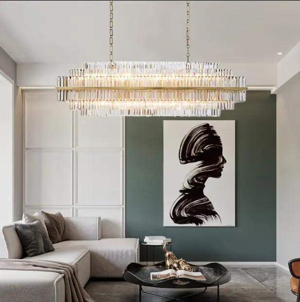 RAZZOR Luxury Crystal Linear Chandelier - Northern Interiors