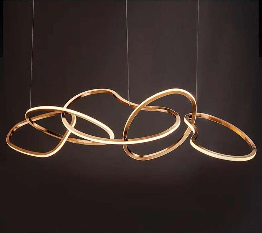 TWIST Modern Luxury Gold LED Linear Pendant Light - Northern Interiors