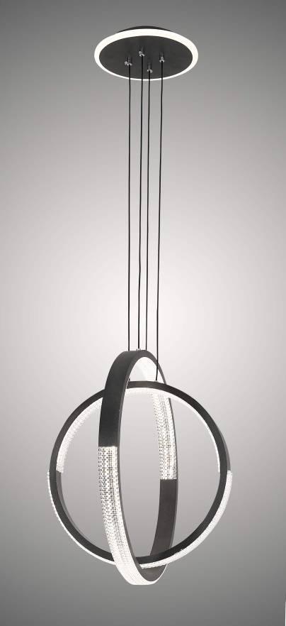 YingYang Modern Luxury Black Vertical Dual Ring LED Pendant Light - Northern Interiors